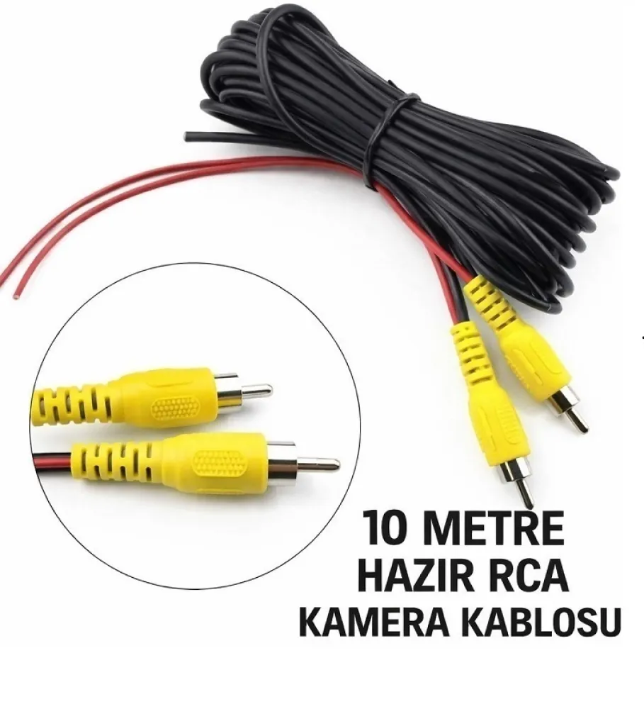 10m RCA Video ve Güç Uzatma Kablosu