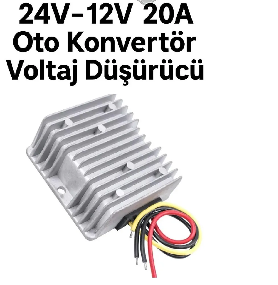 24V-12V 20A Oto Konvertör | Voltaj Düşürücü Dönüştürücü