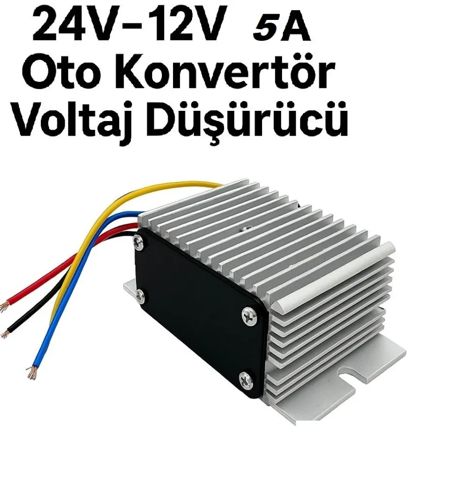 24V-12V 5A Oto Konvertör | Voltaj Düşürücü Dönüştürücü