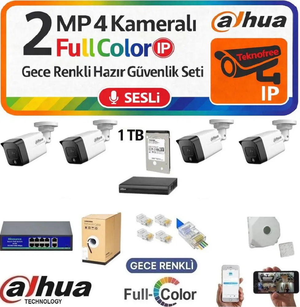 4 Kameralı SD Karta Kayıtlı 7inç Quad Monitör Okul Servis Kamera Seti
