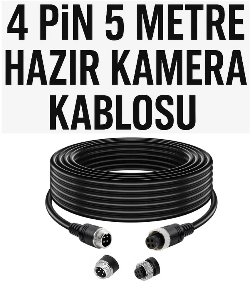 4 Pin 5Metre Hazır Kamera Kablosu