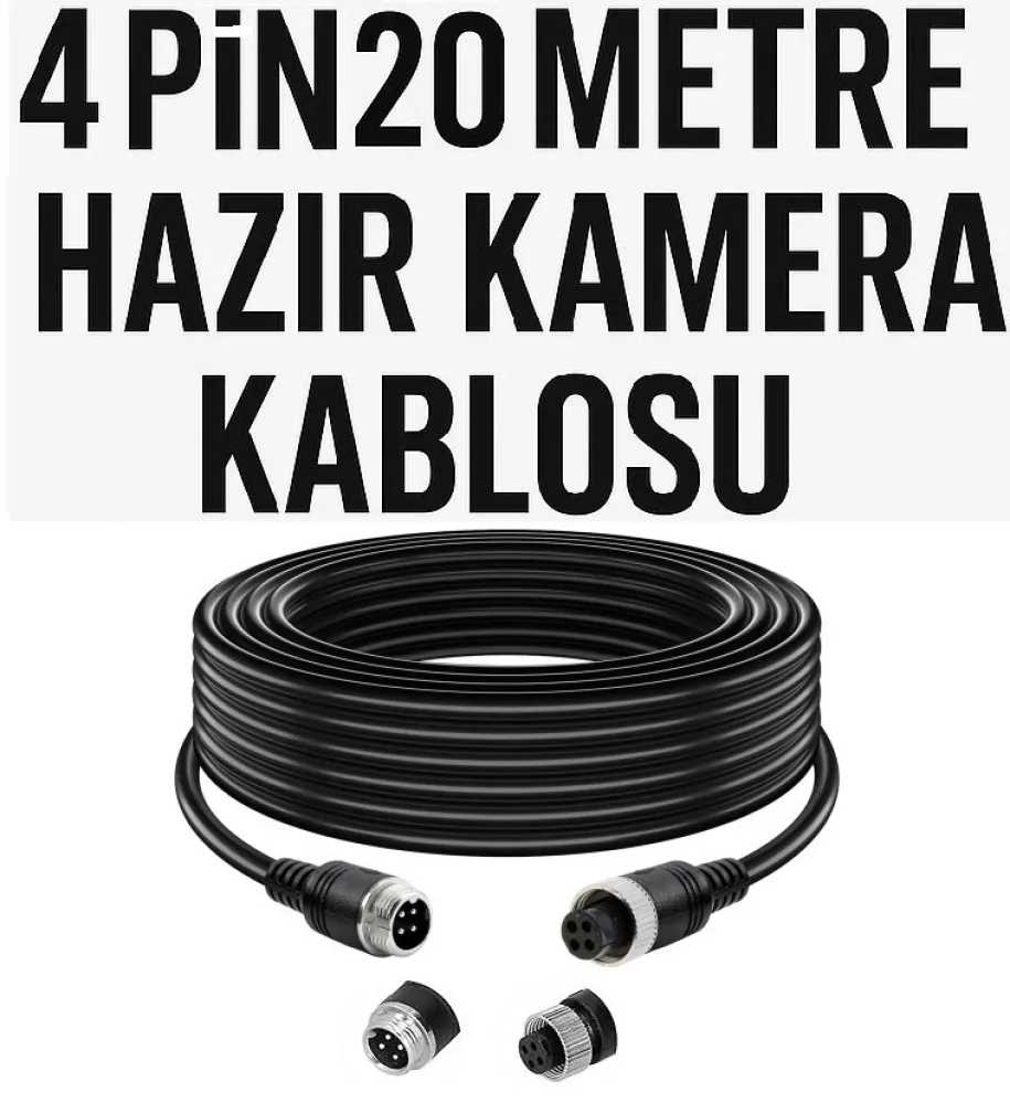 4 Pin 20 Metre Hazır Kamera Kablosu