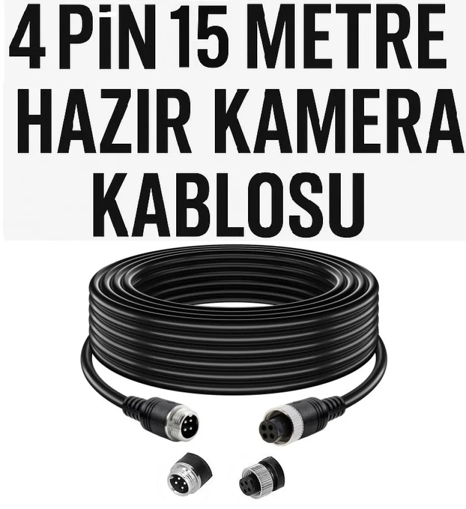 4 Pin 15 Metre Hazır Kamera Kablosu