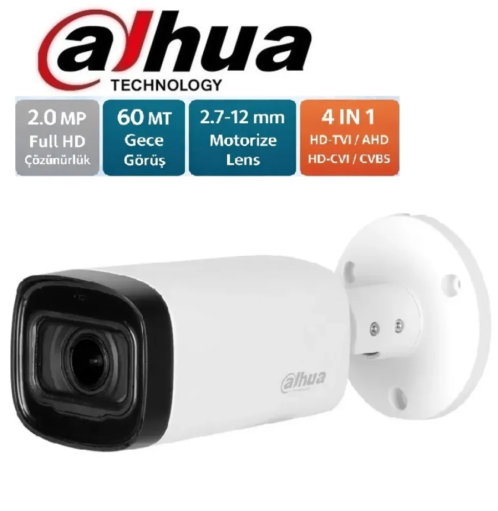 Dahua HAC-HFW1200R-Z-A-2712 2MP Motorize Lensli Sesli   Bullet Kamera