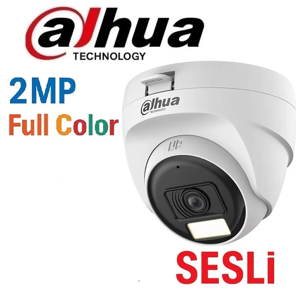 Dahua HAC-T1A21P-U-IL-A 2MP HDCVI Full Color Sesli Dome Kamera