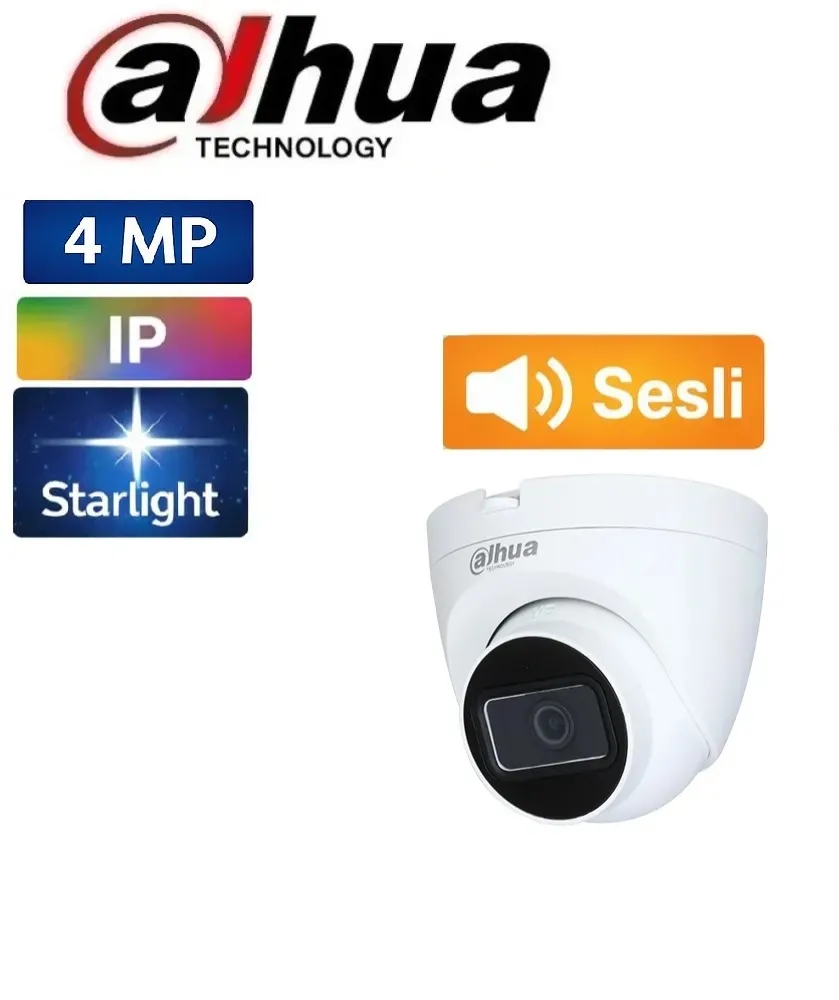 Dahua IPC-HDW1431T-AS-0280B-S2 4MP IP Dome Kamera, Dahili Mikrofonlu