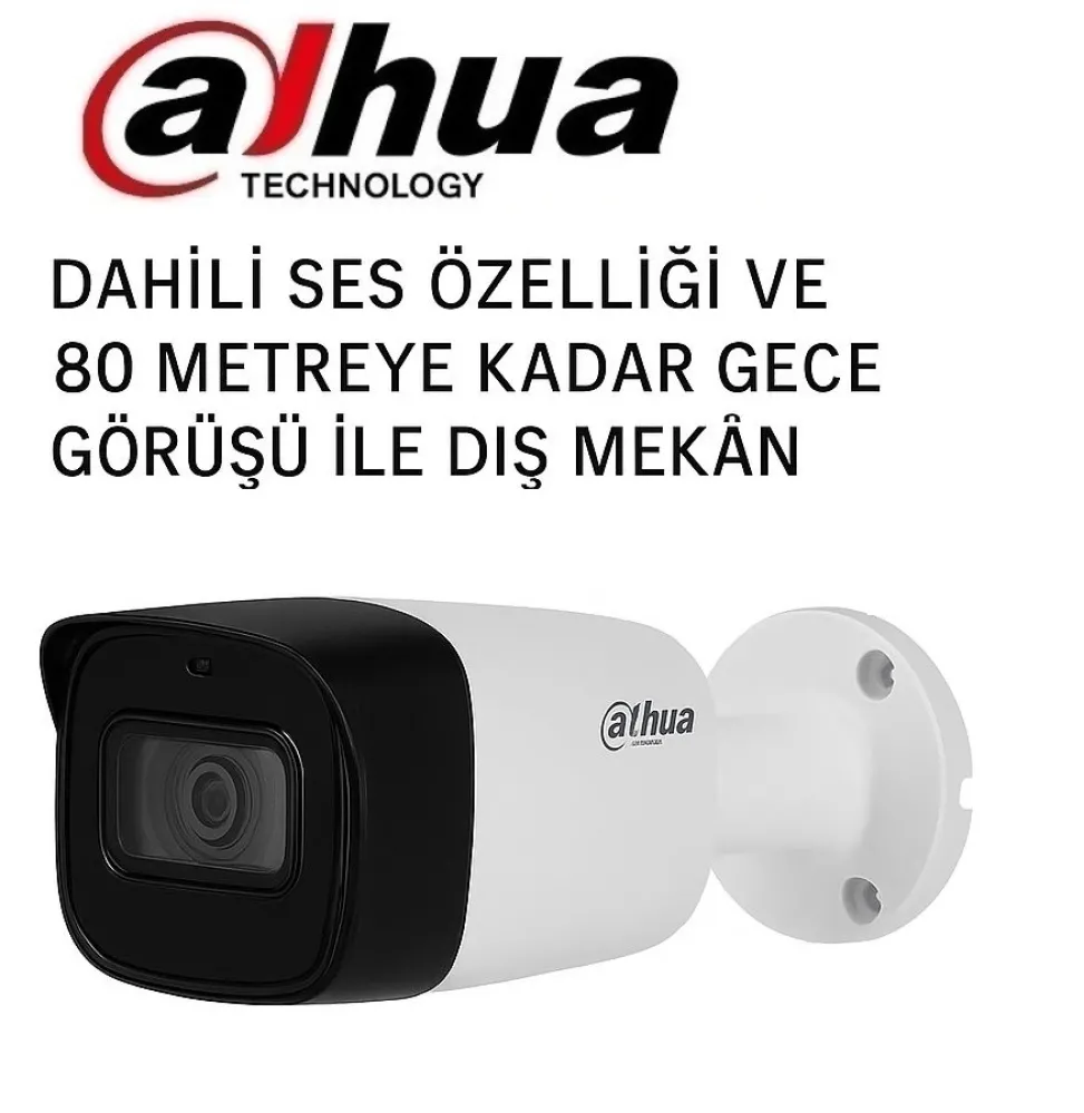 Dahua HAC-HFW1200TL-A-0360B-S4 2MP IR Sesli Bullet Kamera Gece Görüş