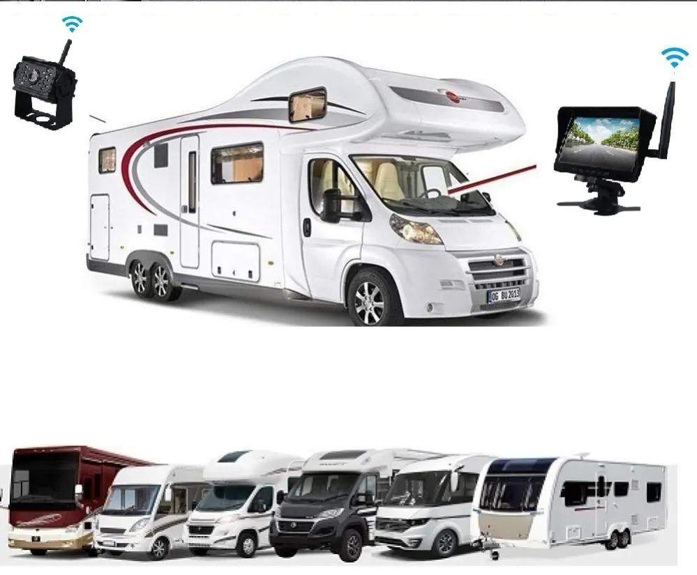 Kablosuz Sd Karta Kayıtlı Ahd Karavan Geri Görüş Kamera Seti