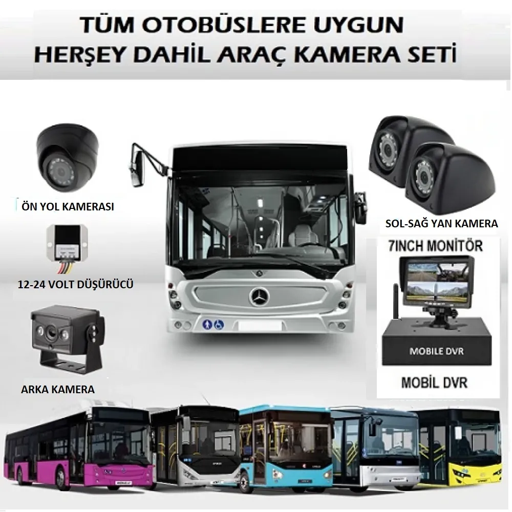 Otobüsler İçin 4G Uzaktan İzlemeli Kamera Kayıt Sistemi