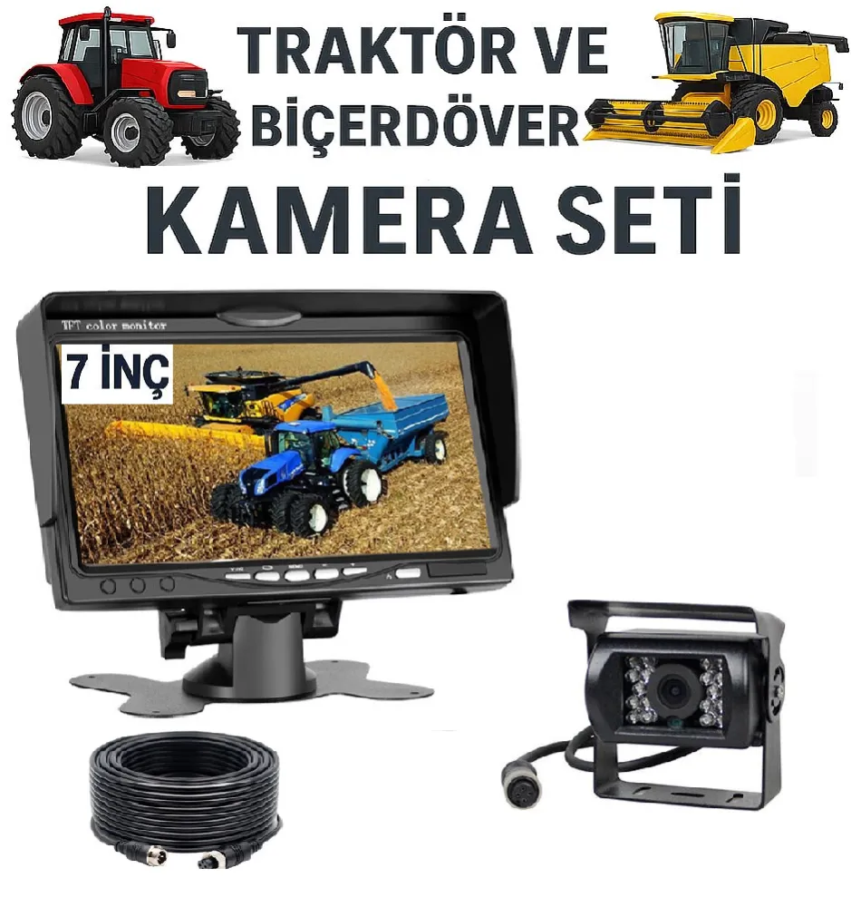 Traktör, Balya ve Silaj Makineleri İçin AHD 1080P Full HD 4 Pin Tak-Çalıştır Kamera Sistemi