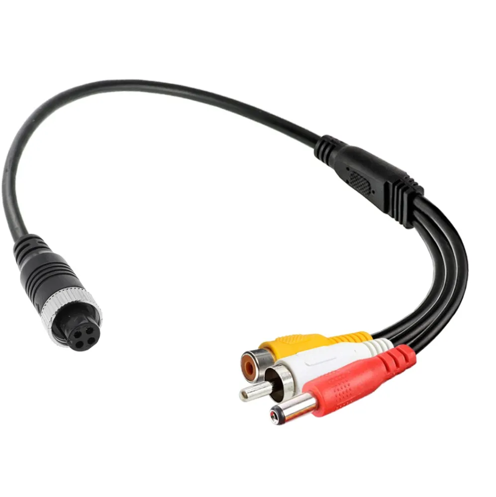 4PIN-RCA 4 Pin Dişi - RCA Görüntü Dişi + RCA Ses Erkek + DC Erkek Çevirici Kablo