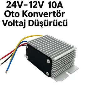 24V-12V 10A Oto Konvertör | Voltaj Düşürücü Dönüştürücü