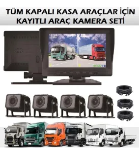4 Kameralı Monitöre Kayıtlı Kamyon/Tır Kamera Seti