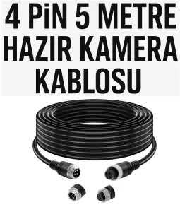 4 Pin 5Metre Hazır Kamera Kablosu
