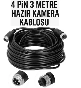 4 Pin 3 Metre Hazır Kamera Kablosu