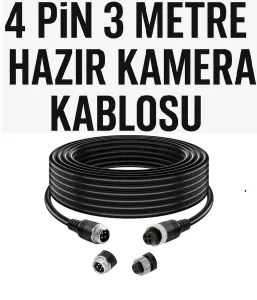 4 Pin 3 Metre Hazır Kamera Kablosu