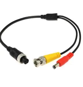 4 Pin Dişi Konnektörden BNC Erkek + DC Erkek Konektörlü