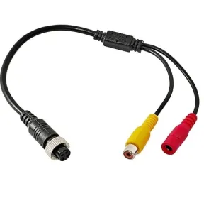 4PIN-RCAE 4 Pin Erkek - RCA Görüntü Dişi + DC Dişi Çevirici Kablo