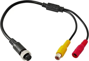 4PIN-RCAE 4 Pin Erkek - RCA Görüntü Dişi + DC Dişi Çevirici Kablo