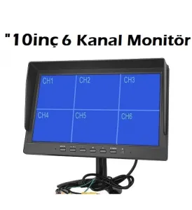 Araç İçi 10 İnç Quad Monitör | 6 Kanal Kamera Girişli