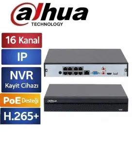 Dahua NVR4216-16P-4KS2/L 16 Kanal 4K H265+ 16 PoE 2 HDD NVR