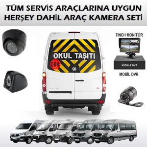 Okul Servisleri İçin 4 Kameralı Kayıt Cihazlı Araç Kamera Seti