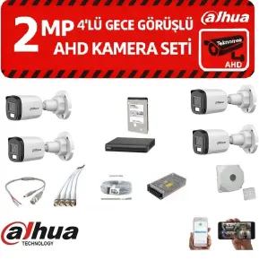 Kayıt Çihazlı 4 Kameralı Okul Servis Kamera Set