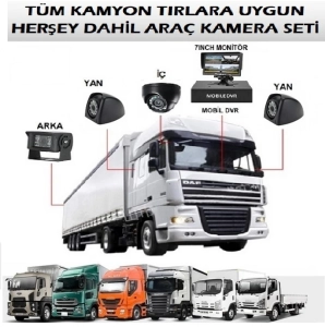 4 Kameralı Kayıt Cihazlı Tır ve Kamyon Araç Kamera Seti