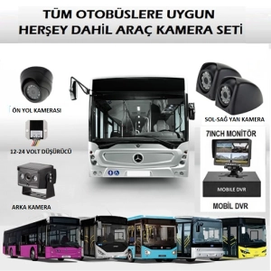 Otobüsler İçin 4 Kameralı Kayıtlı Araç Güvenlik Seti