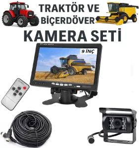 Traktör, Balya ve Silaj Makineleri İçin 9 İnç Monitörlü AHD 1080P Full HD 4 Pin Tak-Çalıştır