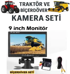 Traktör, Biçerdöver, Balya ve Silaj Makineleri İçin 9 İnç Monitörlü Hazır ve Pratik Kamera Sistemi
